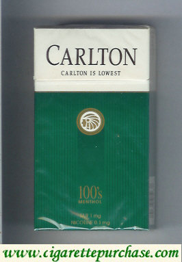 Carlton Menthol 100's Filter cigarettes hard box